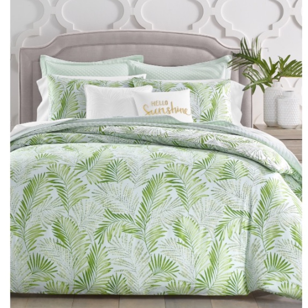 Charter Club Damask Designs Cascading Palms 300-Thread Count 3-Pc NWT